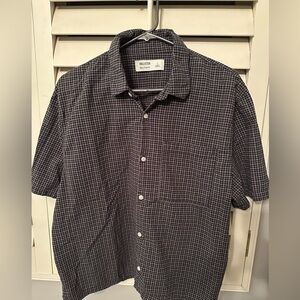 Hollister Men's Gray Plaid Button Down Shirt